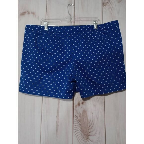 Merona Shorts Ladies 18 Blue White Polka Dot Light Weight - Picture 2 of 6